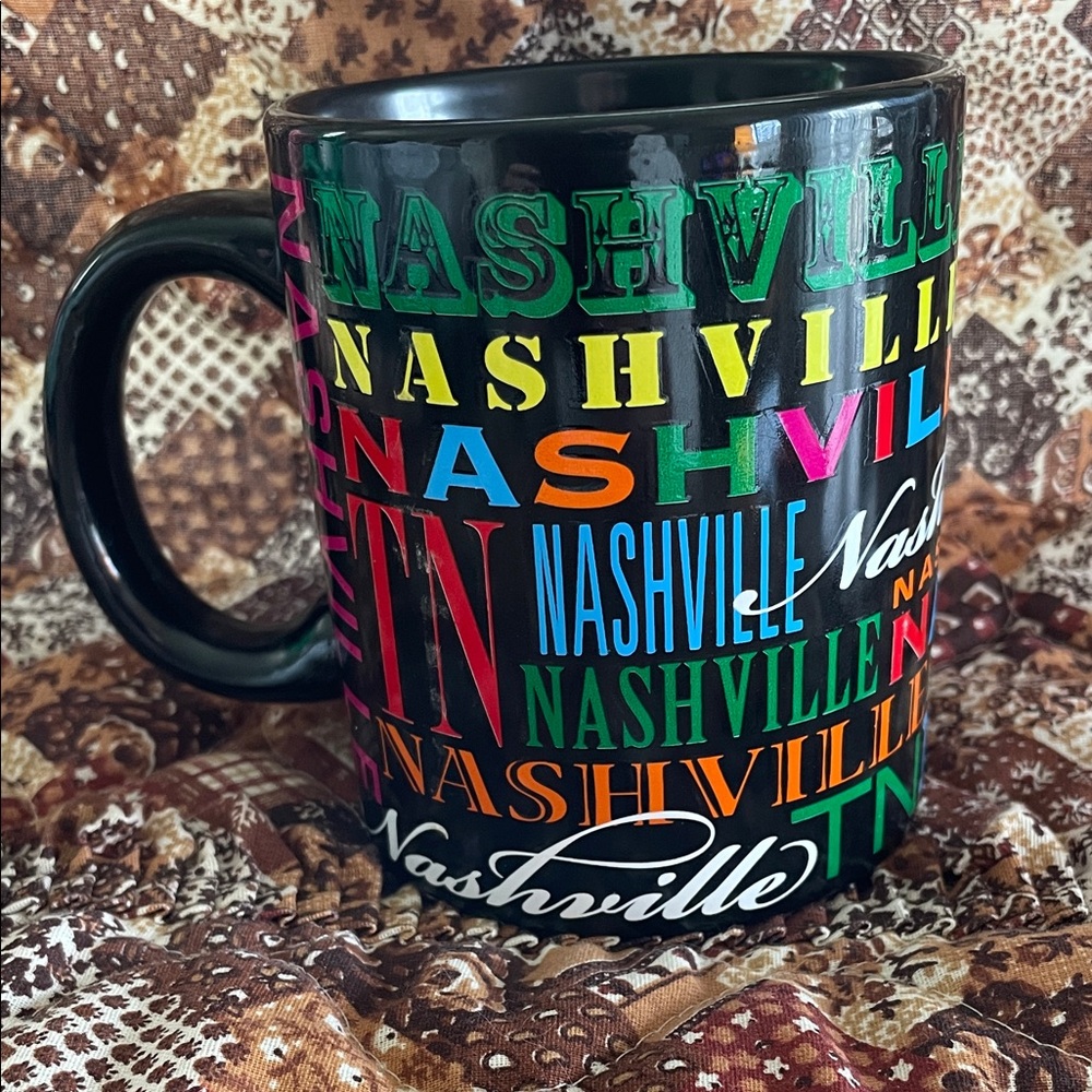 Nashville Tennessee Souvenir Mug with Nashville in Different Fonts